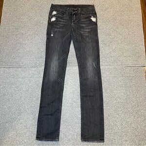 William Rast Distressed Skinny Sculpted Jeans Women’s Size 25 Tall Black Denim
